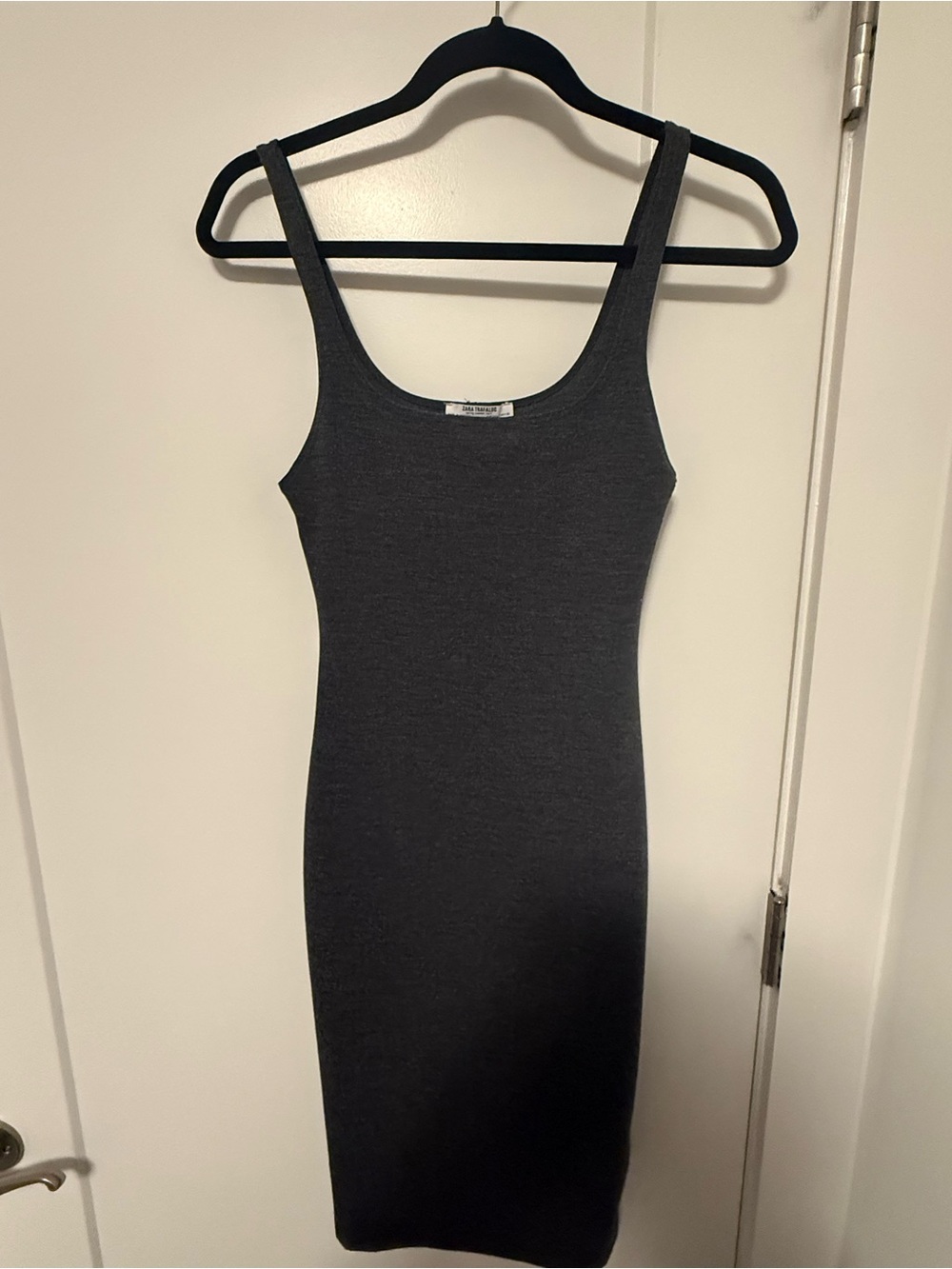 Zara Charcoal Gray Midi Tank Dress